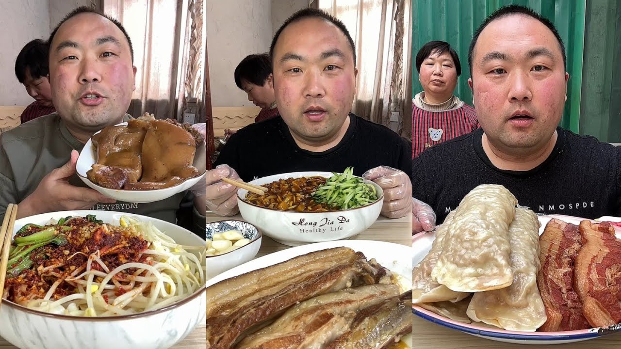 Mukbang # Part 42: Eat Sea Conch pig brain 🧠 belly pork bone head pig #mukbang #food #belly #beef 
