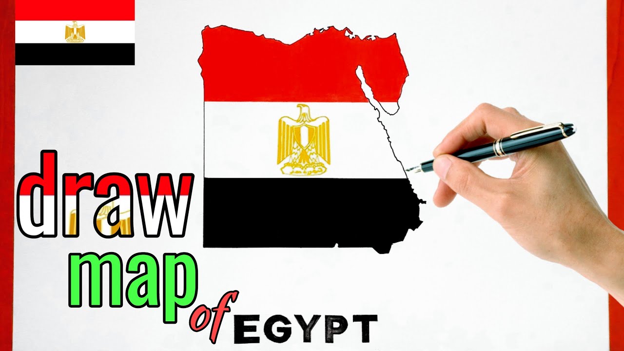 Egypt map drawing in 30 seconds | How to draw Egypt map easy - New Drawing