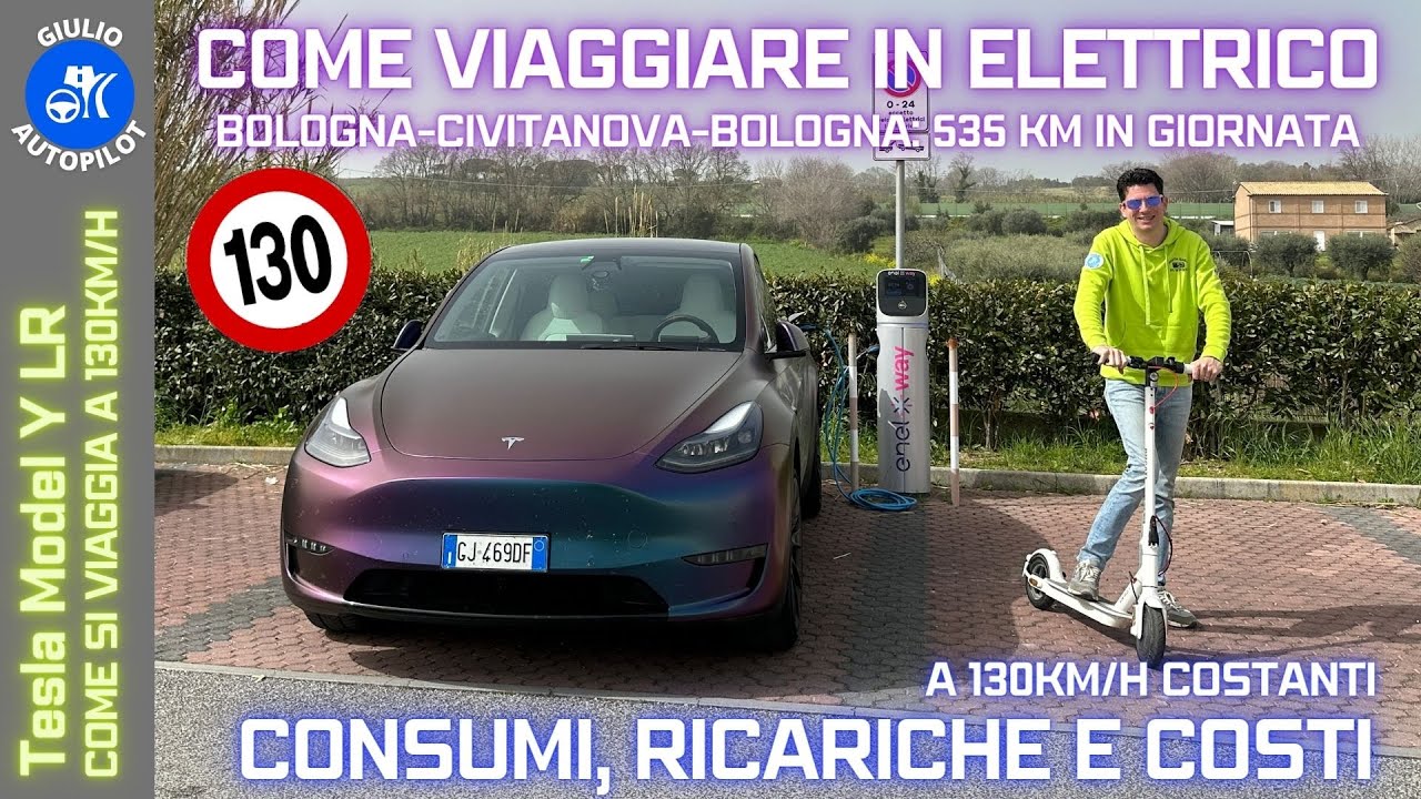 Viaggio BOLOGNA-CIVITANOVA-BOLOGNA - 535KM a 130km/h: Costi e Consumi REALI di Tesla Model Y LR AWD