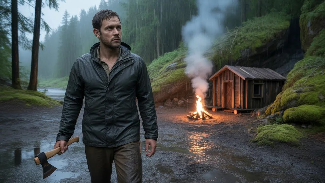 Cold Rain, Deep Woods — A Lonely Man Builds a Secret Mountain Cabin