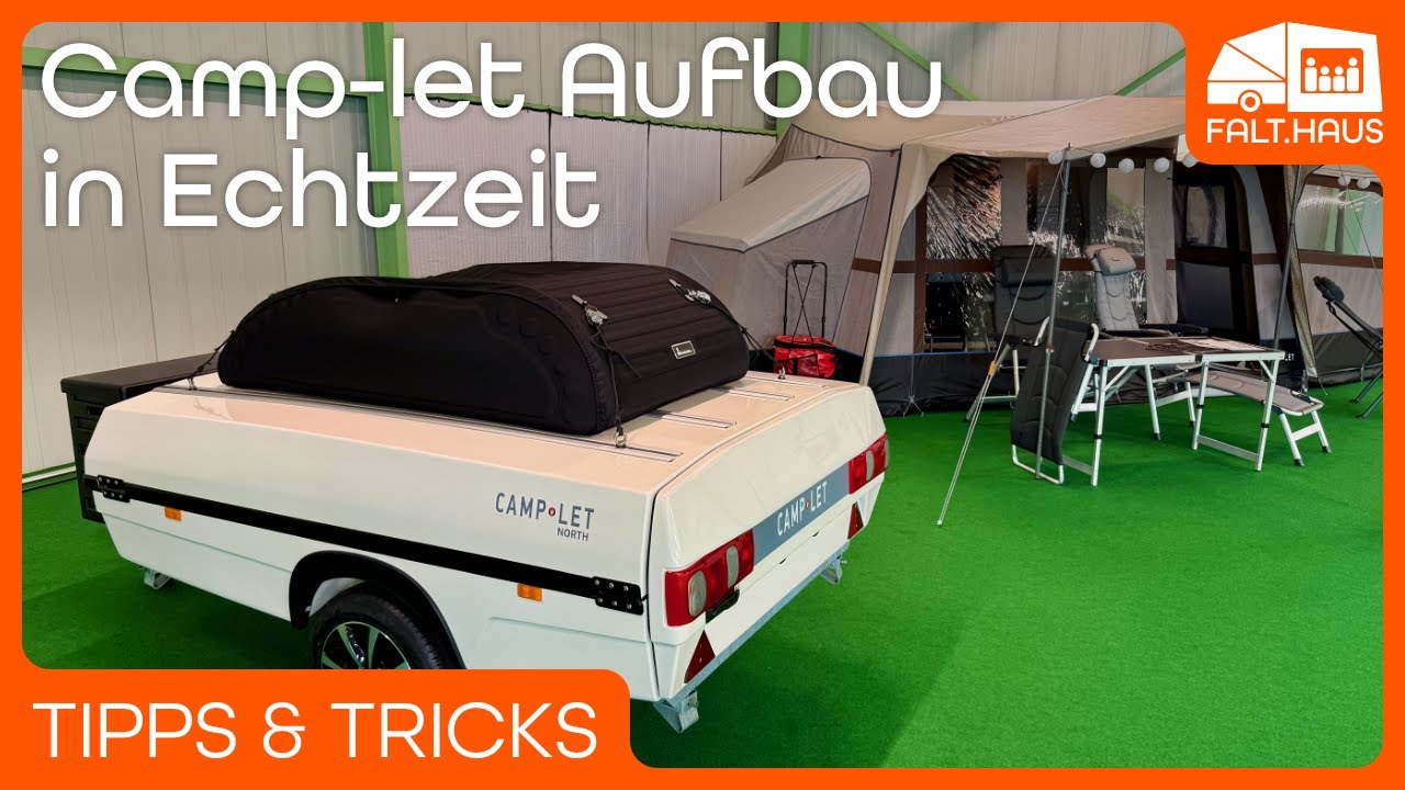 Vom Anhänger zum Ferienhaus in weniger als 10 Minuten – Camp-let Faltcaravan Aufbau