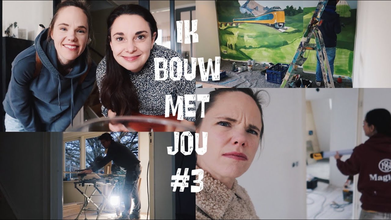 TEGELEN, VLOER LEGGEN, MUURSCHILDERING EN SPUITEN #BOUWVLOG 3 | IK BOUW MET JOU |