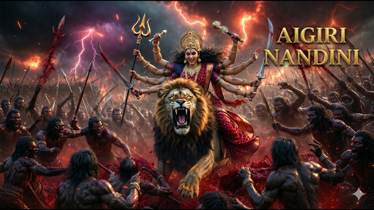 🔥 Aigiri Nandini Trance 8K | The REAL Epic Story of Maa Durga Killing Mahishasura | Bass Boosted |4K