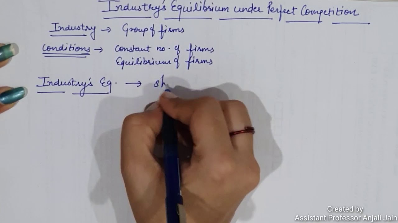 Determination of Industry’s Equilibrium under Perfect Competition