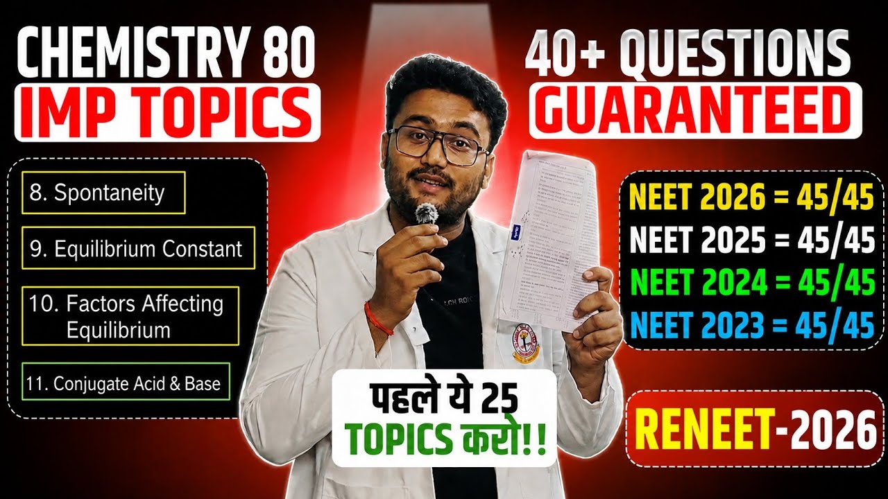 80 Important Topics for NEET CHEMISTRY -Daywise Planner🎯#neet2026 #neetchemistry #reneet #neetexam