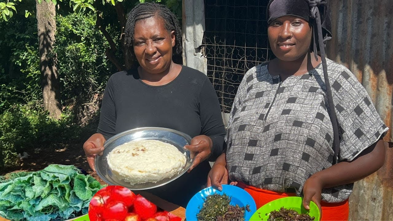 Fresh From the Farm! Cooking Vegetables and Dried Fish in Our African Village 