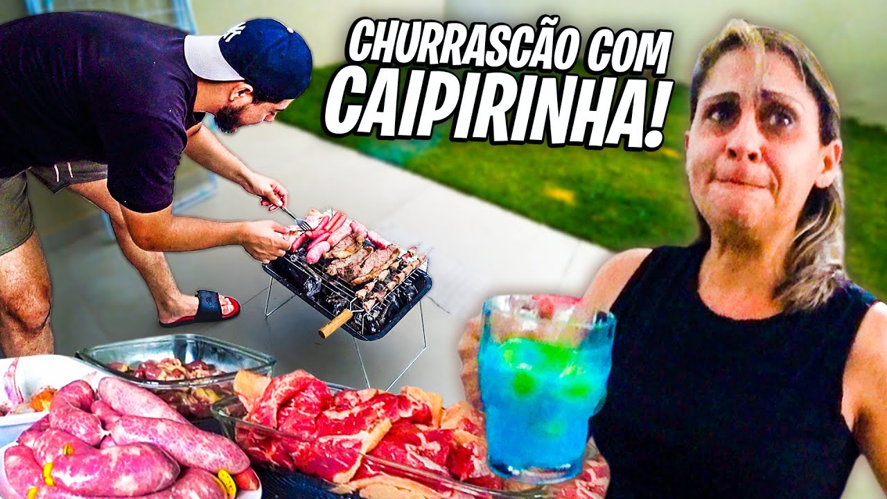 FIZ UM CHURRASCÃO COM CAIPIRINHA PRA MINHA MÃE EM CASA!