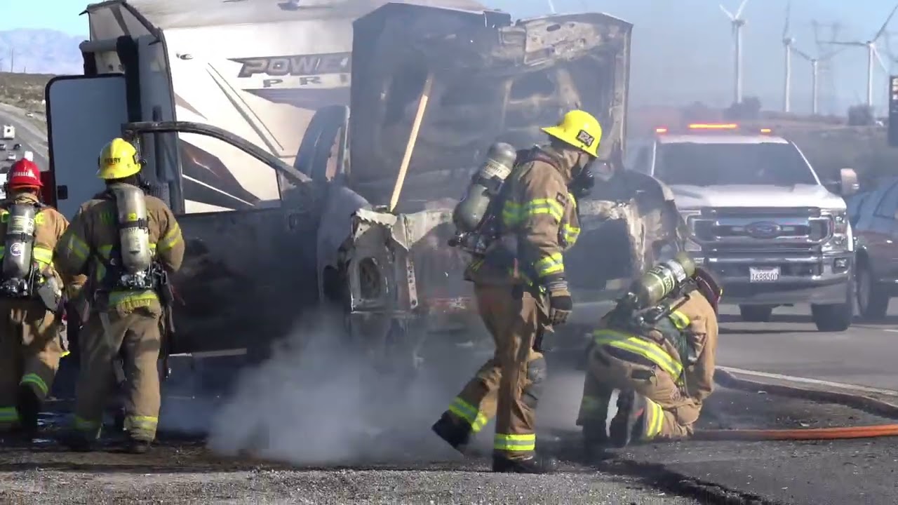 Truck Fire Along I-10 Near Whitewater | Riverside County Fire Responds