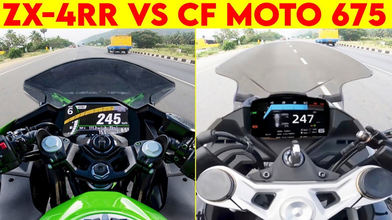 ZX-4RR VS CF MOTO 675SR | 0 TO 250 | TOPSPEED CLOSE BATTLE !!!