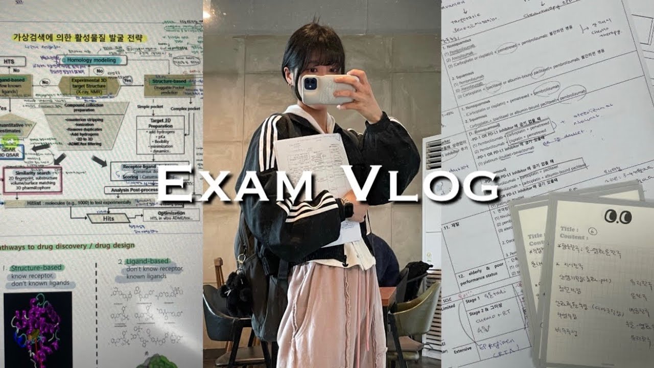 💊약대생vlog｜과탑 대학생의 시험기간 브이로그｜8전공 뽀개기｜중간고사 밤샘 공부 기록☁️｜교수님 시험범위가 피피티 800장이라구요..?️｜