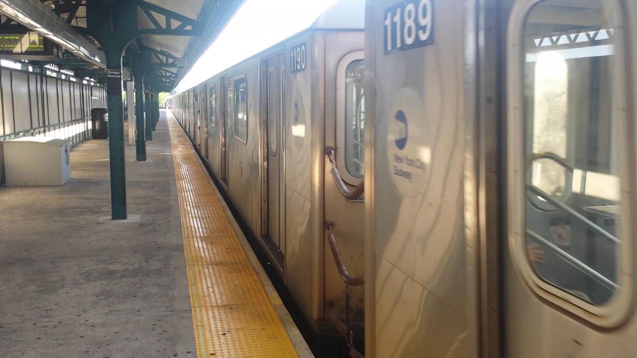 IRT Subway: Pelham Bay Park Bound R142 (6) Train Entering & Leaving @ Zerega Avenue