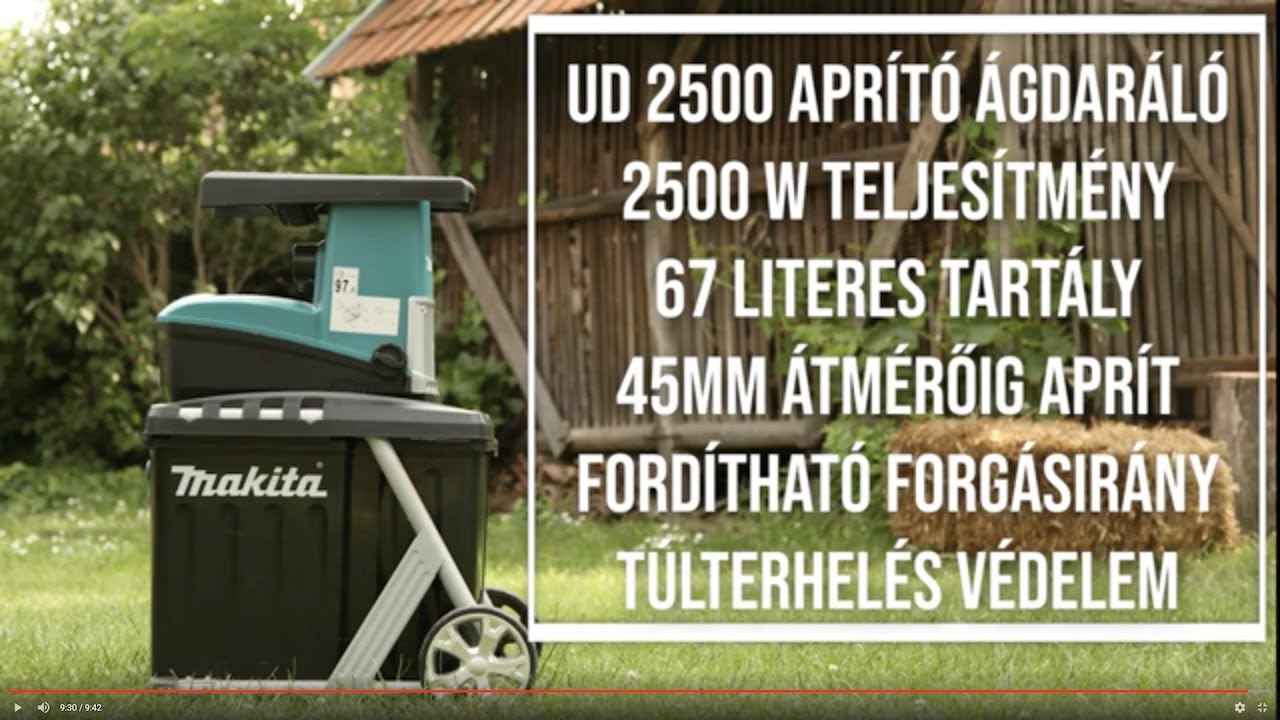 MAKITA Ud2500 ágdaráló, shredder, ágaprító teszt/próba - Ásókapa - UD2500