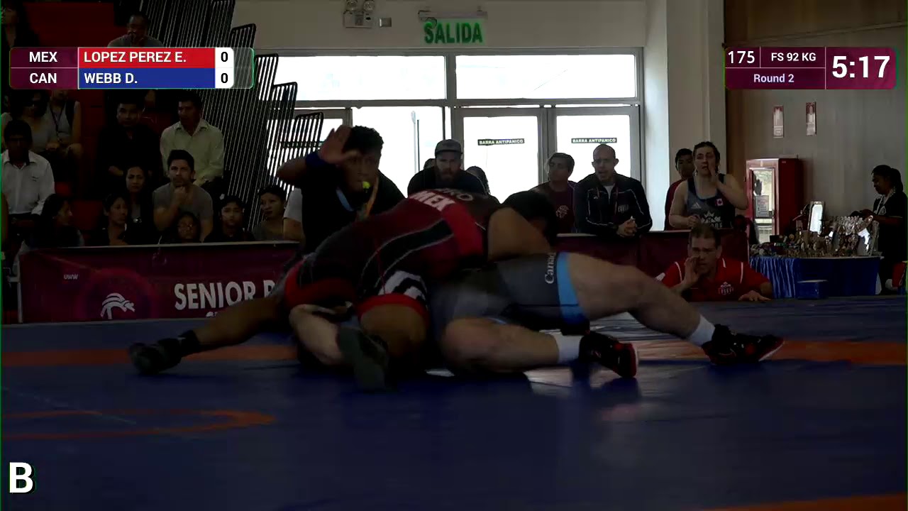Round 2 FS - 92 kg: E. LOPEZ PEREZ (MEX) v. D. WEBB (CAN)
