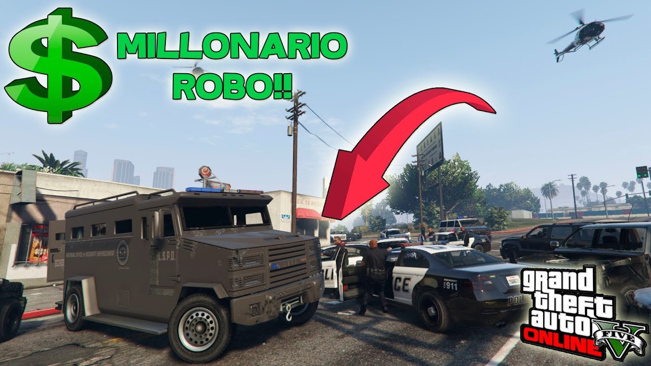 Millonario Robo!! Robamos Furgoneta De Valores En GTA V | Persecución Peligrosa |