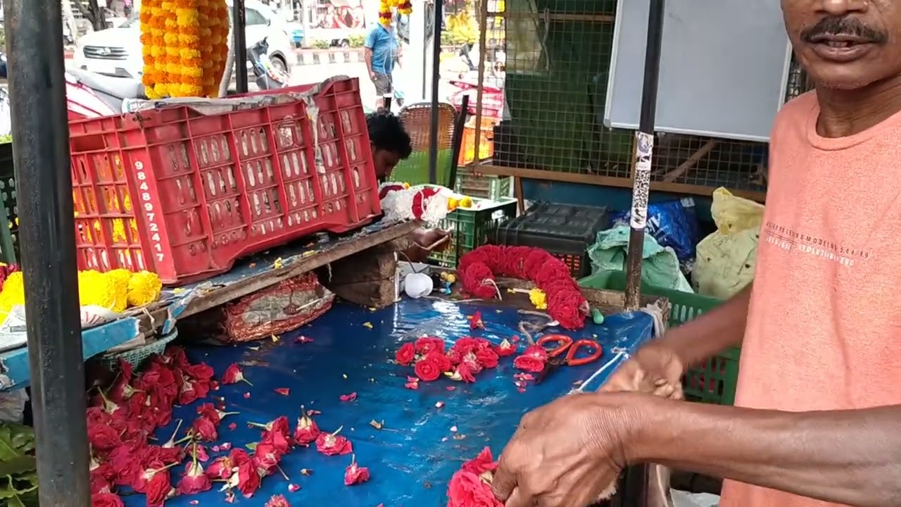 Rose mala making 