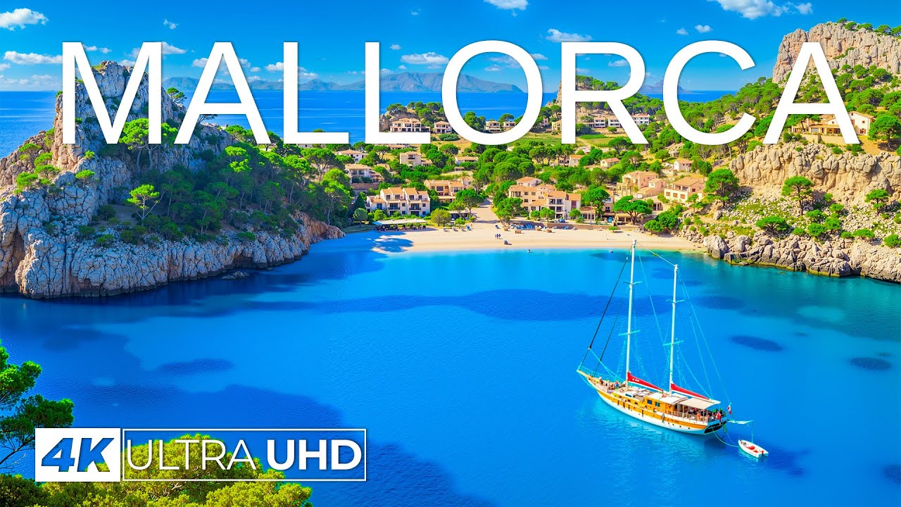 [4K] Mallorca 2025 🇪🇸 Coastal Cliffs & Sunny Shores Aerial Views  Deep House Chill Music