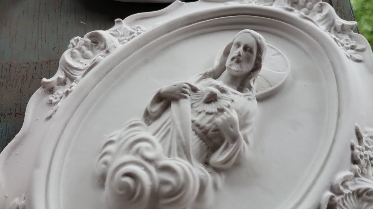 Como fazer molde de borracha de silicone da moldura do Sagrado Coração de Jesus