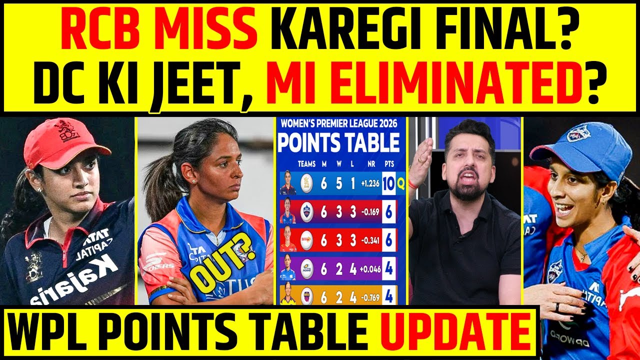 RCB MISS KAREGI WPL FINAL? DC KI JEET, MUMBAI ELIMINATED? WPL POINTS UPDATE #wpl #rcb #dc