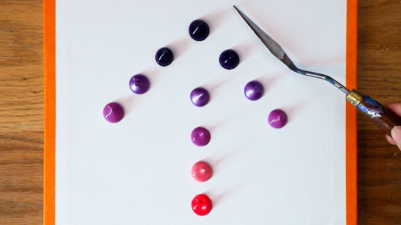 Небольшой пейзаж заснеженной деревни ☃️ | Расслабляющая картина акрилом # 287