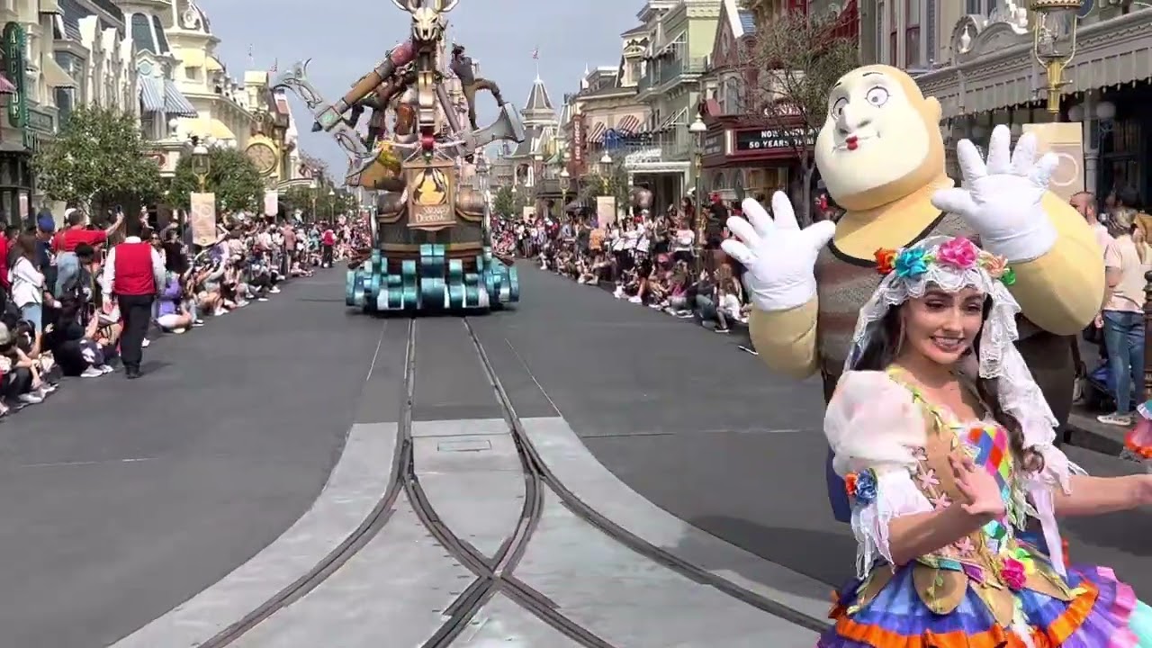 Magic Kingdoms Festival of Fantasy Parade on Main Street with Castle Views 1/5/2023