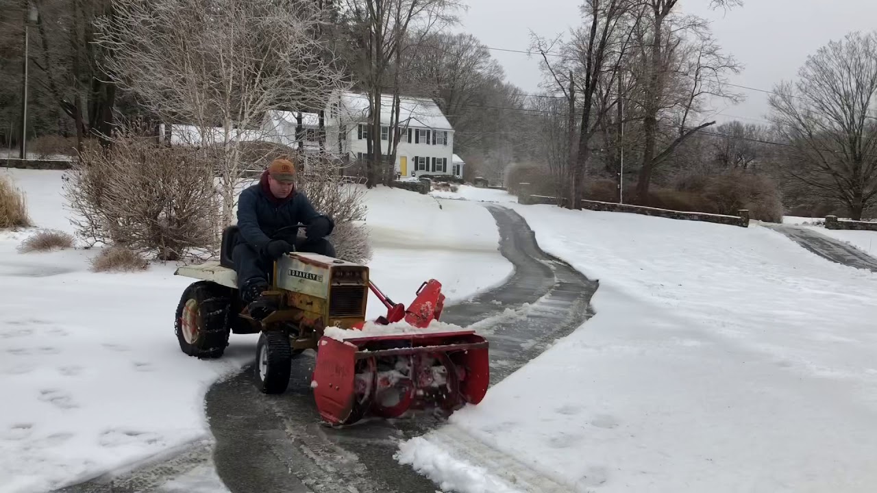 Yellow Gravely 430 With 38” Snow Cannon Kicking Butt