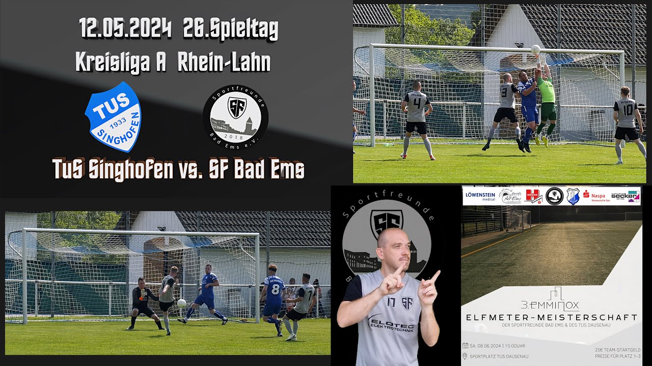 Kreisliga: Zweimalige Führung reicht nicht! TuS Singhofen vs. SF Bad Ems