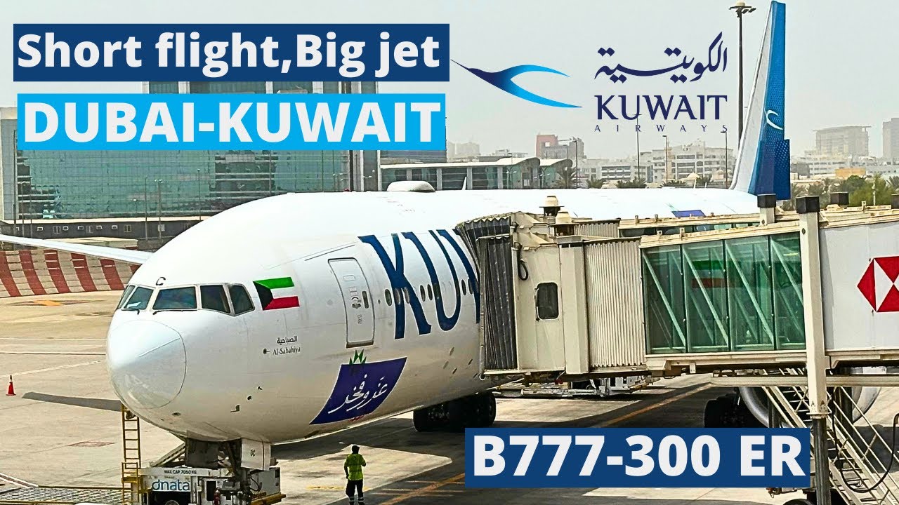 Kuwait Airways Boeing 777-300 ER |Dubai-Kuwait |big jet and great service |Economy class|Trip Report
