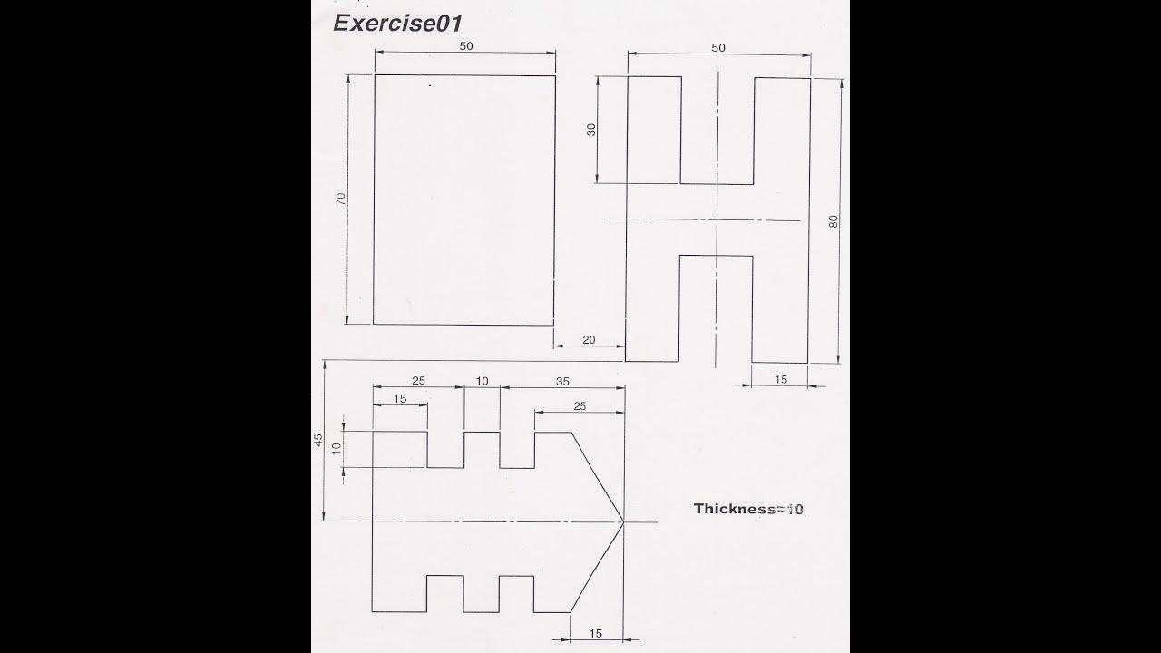สอนการ Sketch แบบงาน, การกำหนดขนาด, การกำหนด Relations ด้วยโปรแกรม Solidworks Exercise 01