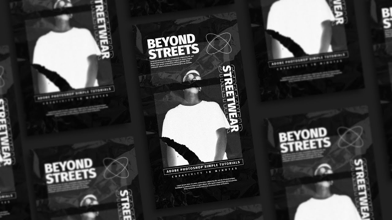 Photoshop Tutorial: Simple streetwear Graphic Ad Design #40