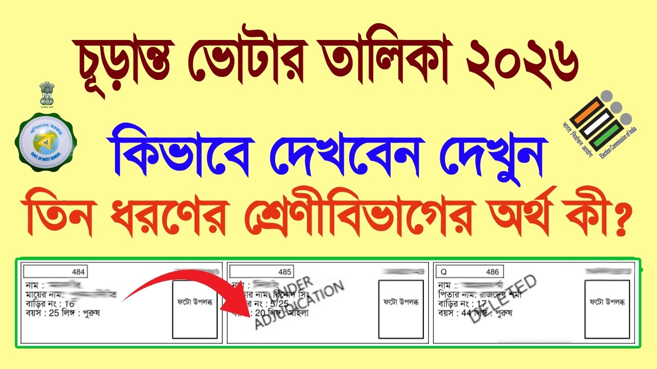চূড়ান্ত ভোটার তালিকা কিভাবে দেখবেন? তিন ধরনের ক্যাটাগরির অর্থ কি?