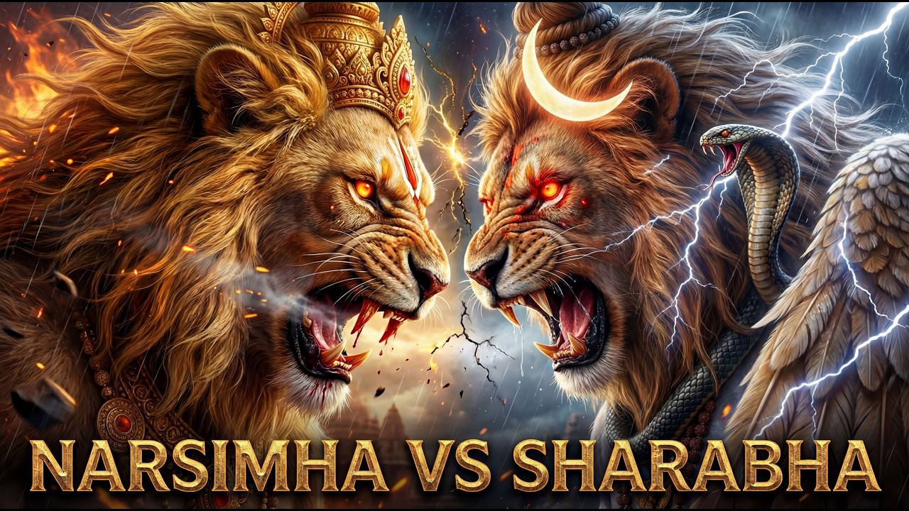 Narshima vs Sharbha Avatar | Ultimate Divine Battle | Shiv vs Vishnu Mythology Story in Hindi