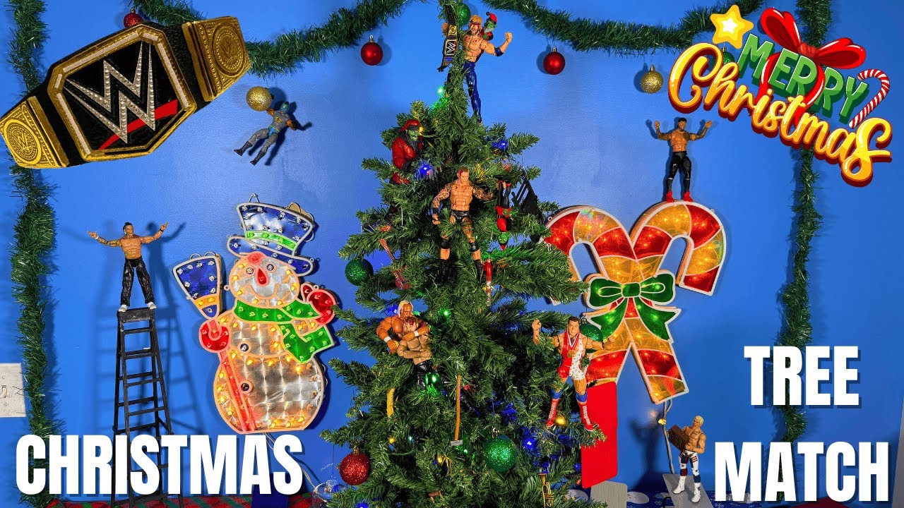 WWE Christmas Tree Action Figure Championship Match