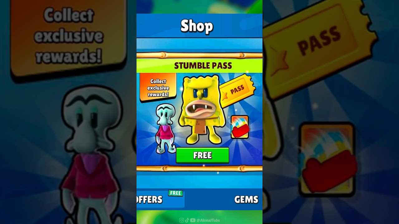 CLAIM ALL STUMBLE PASS LEVEL MAX STUMBLE GUYS X SPONGEBOB #shorts #stumbleguys