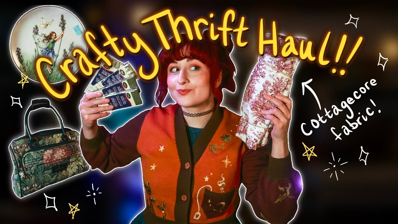 What I Found at 4 Thrift Stores in 6 Hours! - Crafty Fairycore Thrift Haul & Thrift w/ Me! 🧚‍♀️🧵