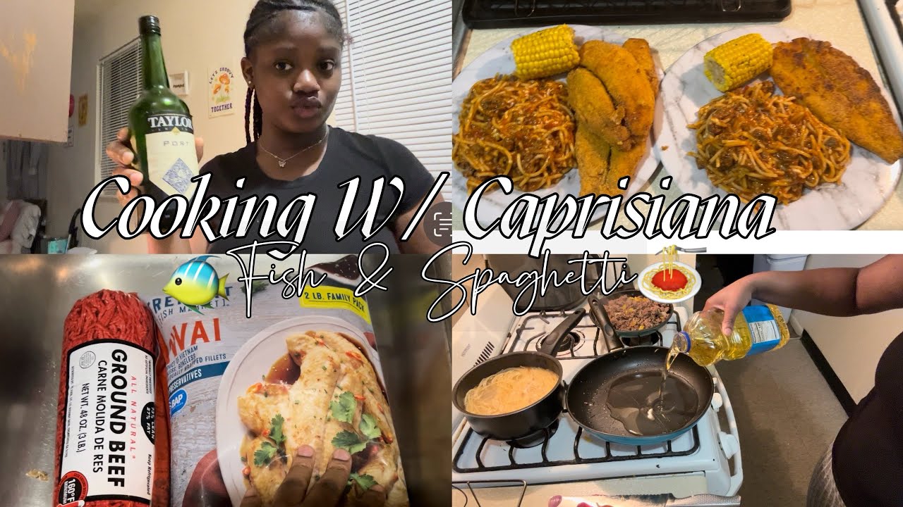 Cooking W/ Caprisianaa : Fish & Spaghetti 🍝
