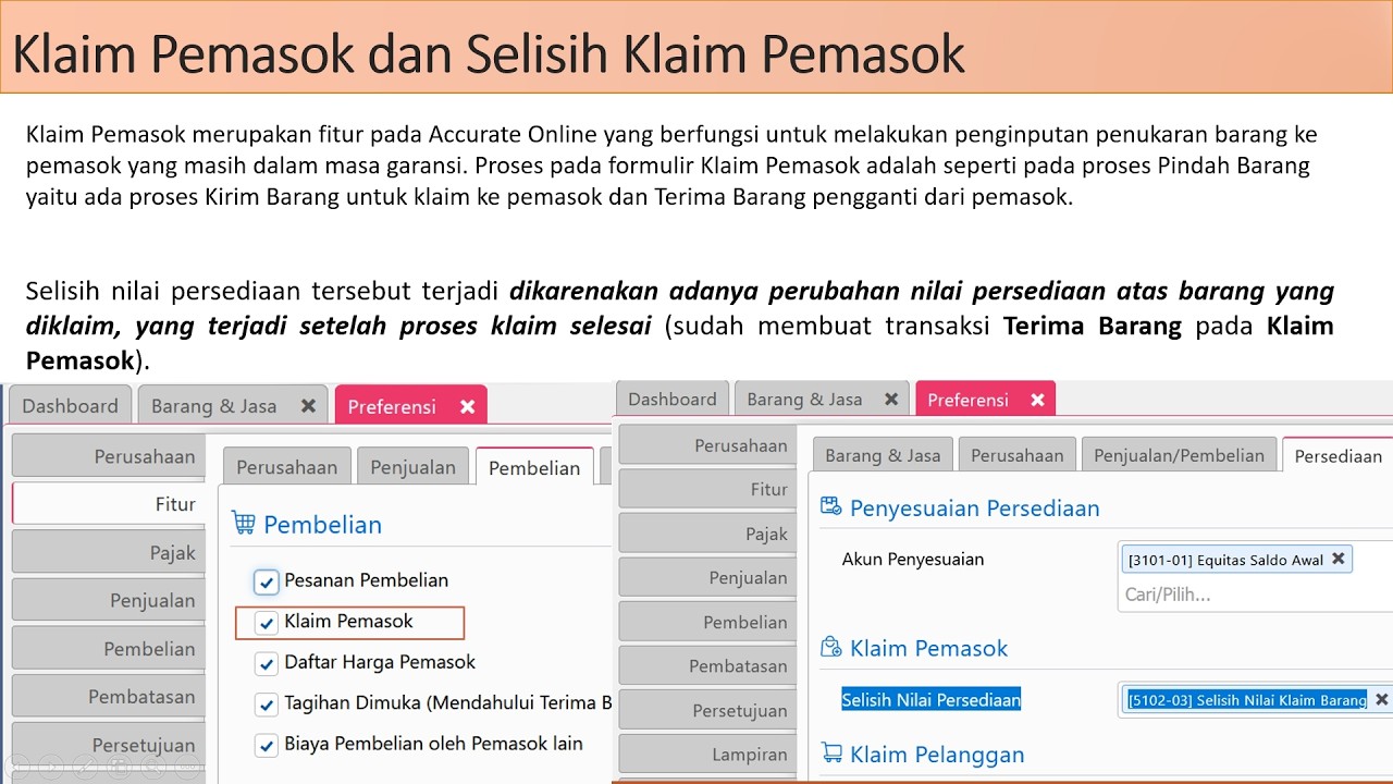 Setup 20 - Klaim Pemasok dan Akun Selisih Klaim Pemasok di Accurate Online Tahun 2026