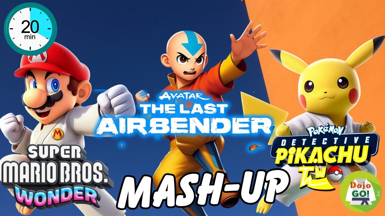 Learn Karate At Home 20 Minutes | Avatar Detective Pikachu And Mario Wonder Mash-Up | Dojo Go