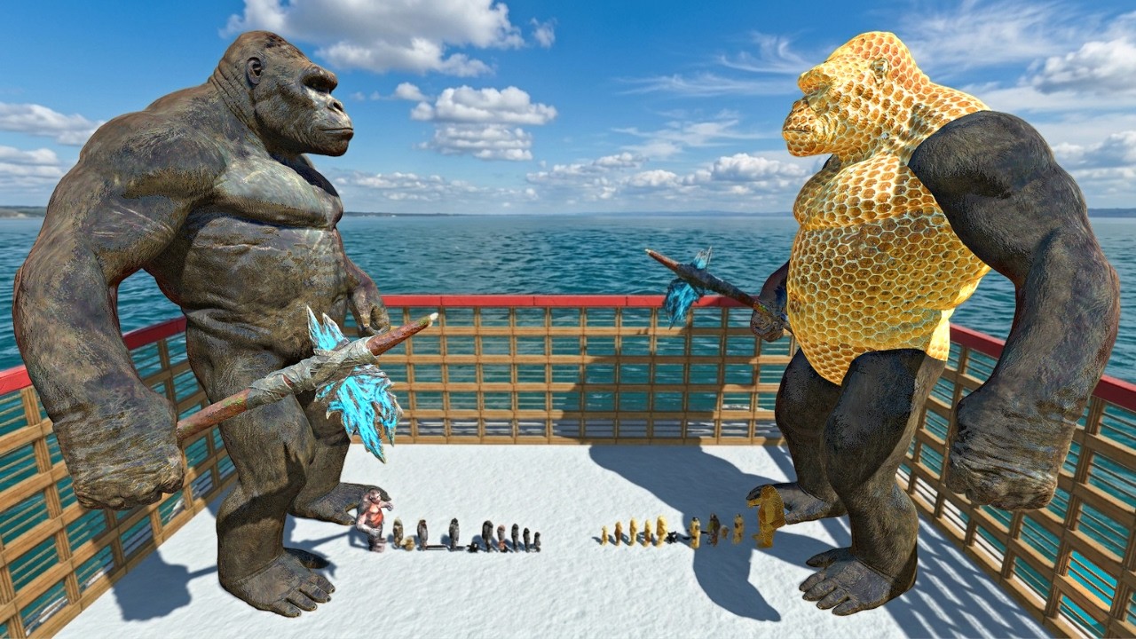 Honey War in Cage | Mutant Primates + King Kong vs Honey Itself - Animal Revolt Battle Simulator