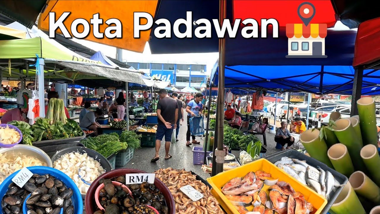 Kuching PASAR KOTA PADAWAN Terkini📢Banyak hasil jualan kampung gais👏Sarawak Bumi Kenyalang❤️
