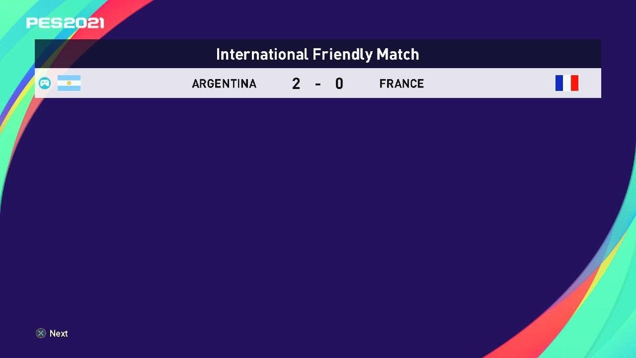 eFootball PES 2021 - Intl. Friendly - Argentina 2 - 0 France