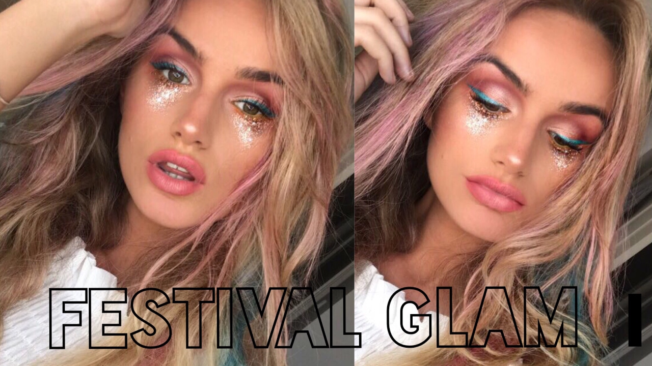 FESTIVAL GLAM | GLITTER MERMAID VIBES | ELL DOES SYD'S MAKE-UP | SYD AND ELL