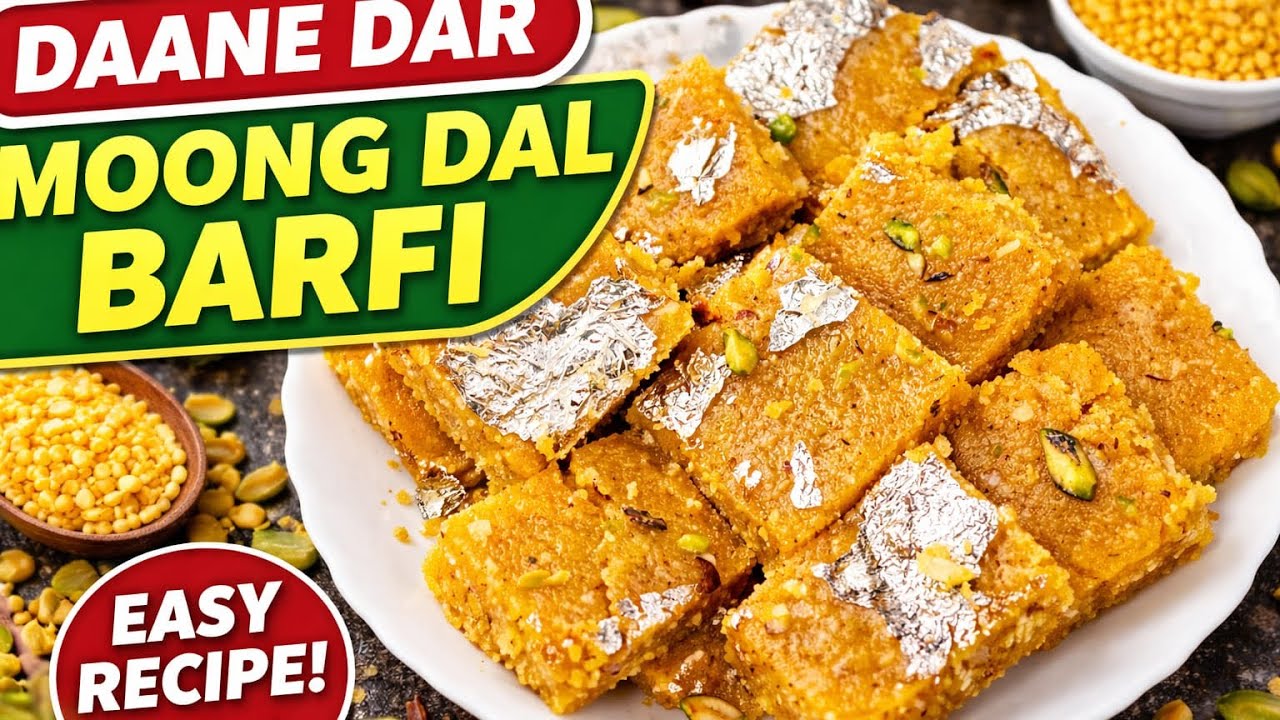 प्रोटीन से भरपूर हेल्दी और स्वादिष्ट मूँग दाल बर्फी/ moong Dal Barfi