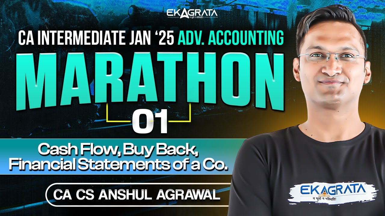 CA Inter Advanced Accounting Marathon May 25 | Cash Flow/Buy Back/ Financial Statements of a Co.