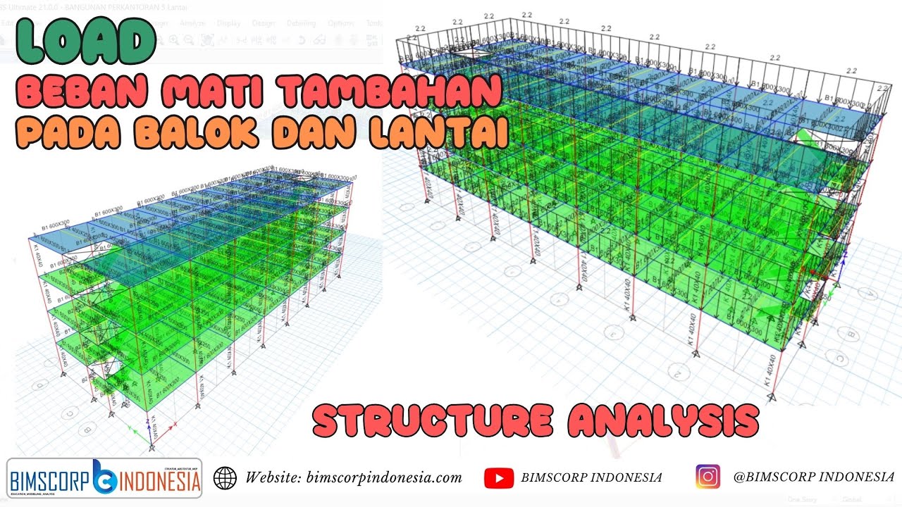 ETABS #9 Input Beban Mati Tambahan & Hidup Pada Balok  dan Lantai di Etabs #etabs  #tutorial #str