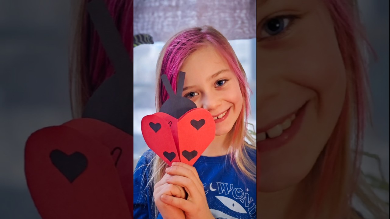 🐞 Ladybug Heart Cards | DIY Valentine's Card Craft | Valentines Craft for Kids | Ladybug Craft 🐞
