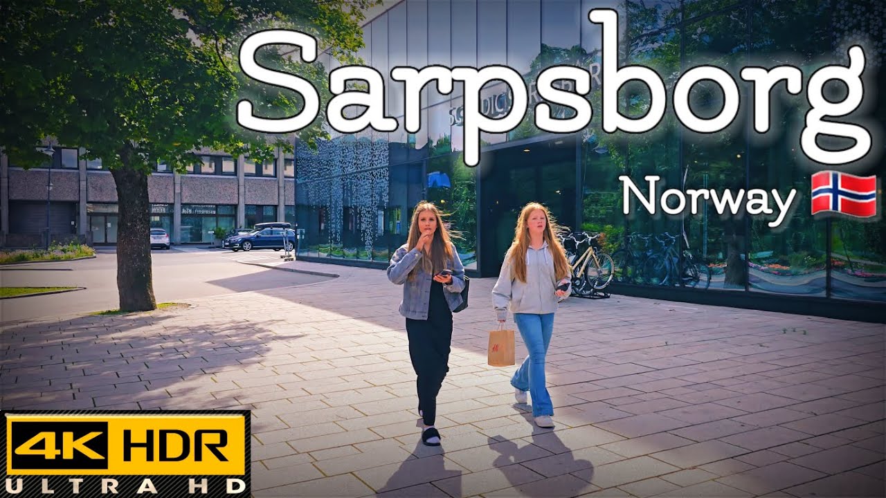 👣Walk with Me in Sarpsborg in Norway | City Center | 4K HDR | July 2024👣