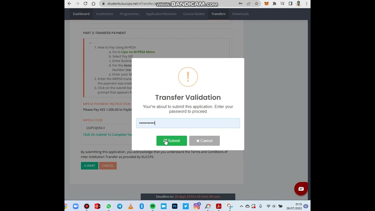 MAKING AN INTER INSTITUTION TRANSFER || CANCELLING AN APPLICATION MADE