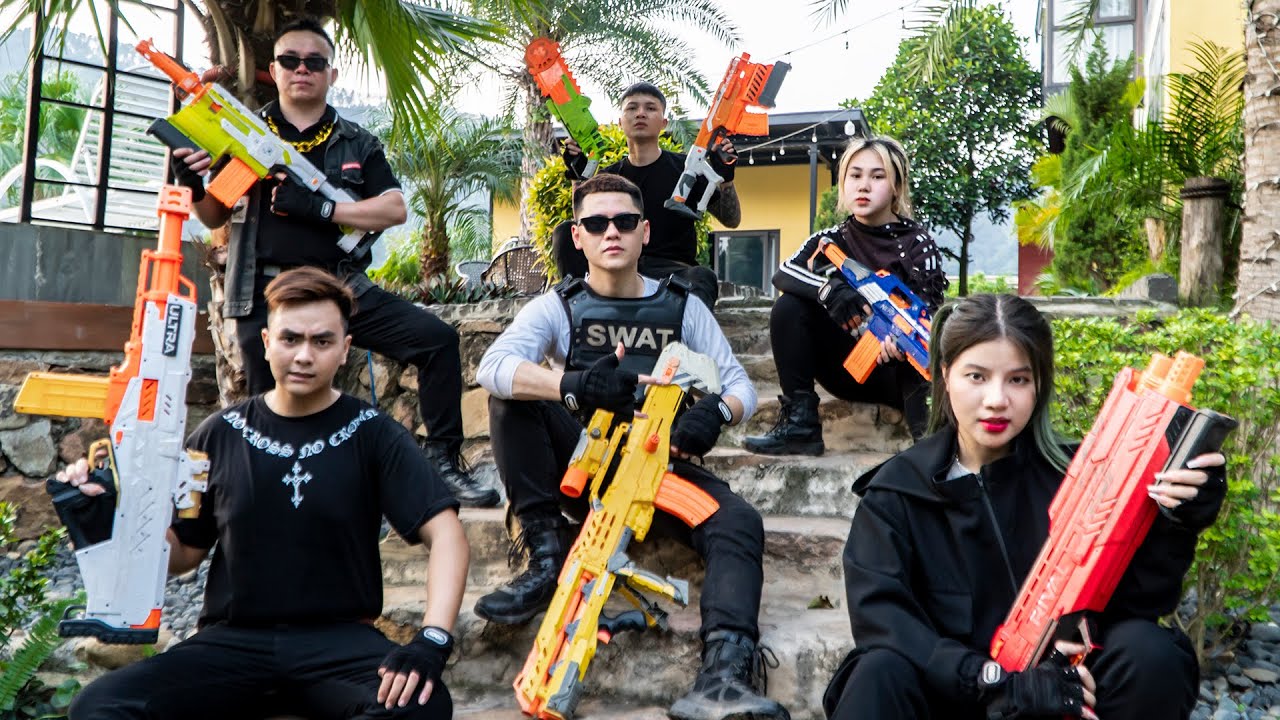 LTT Nerf War : Captain SEAL X Warriors Nerf Guns Fight Crime Dr Lee Summer Ice Cream Thieves
