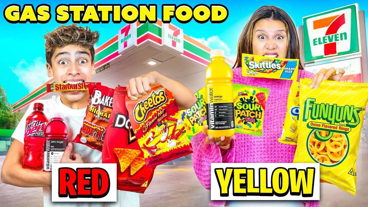 EATING GAS STATION FOOD with ONE COLOR ONLY!!