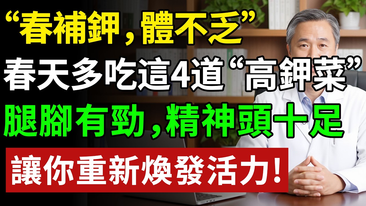 “春補鉀，體不乏”，建議中老年：春天多吃這4道“高鉀菜”，腿腳有勁，精神頭十足#健康知识 #健康飲食 #養老生活 #老年健康 #樂齡健康